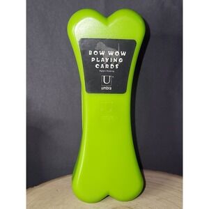 Umbra Bow Wow‎ Playing Cards Deck Dog Animal Lover Green Bone Hard Case NEW